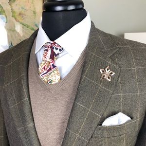 40R Blazer w/ Block Pattern 100% wool